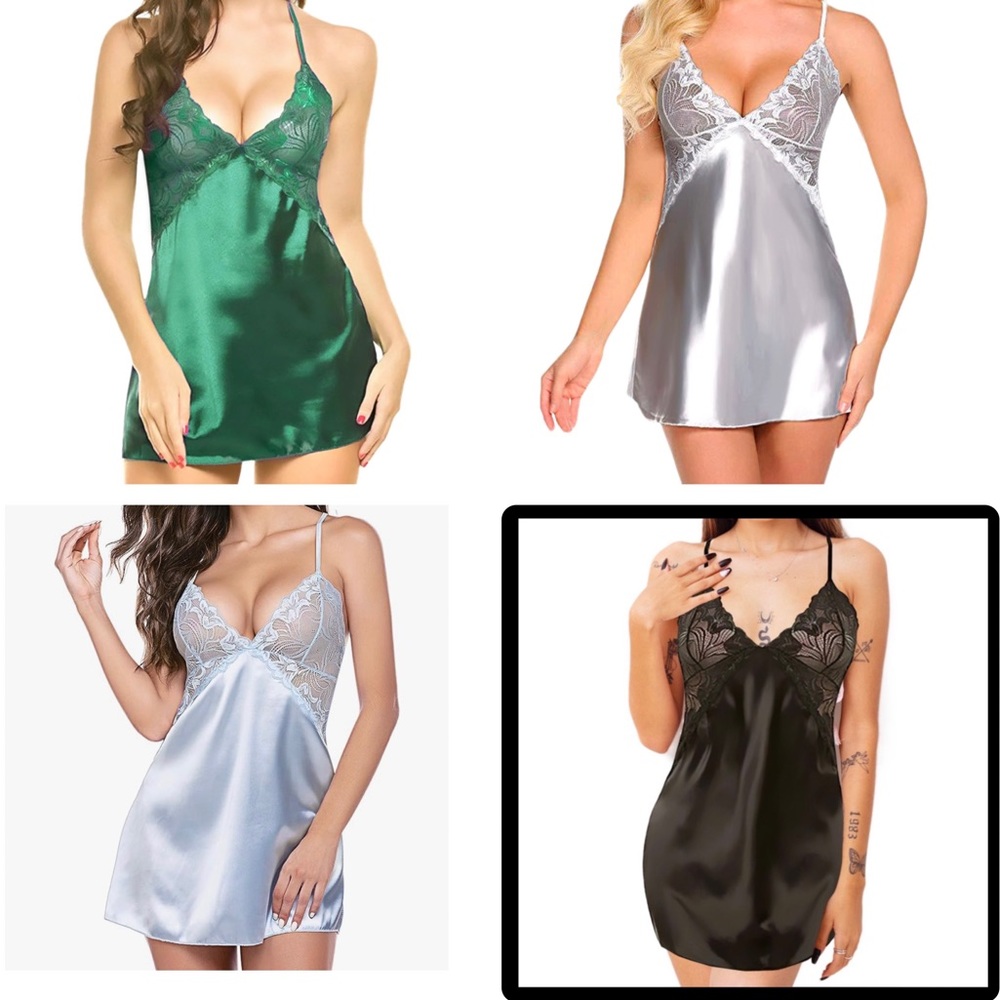 Love Salve Lace Lingerie- NWT- Size L & 3XL (Black/Green/Silver/BabyBlue)